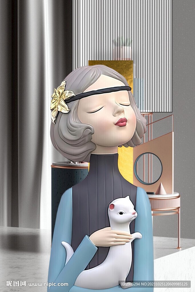 莫兰迪少女 卡通少女 美少女 