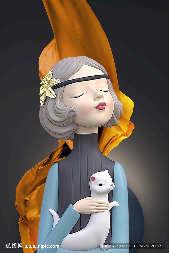 莫兰迪少女 卡通少女 美少女 