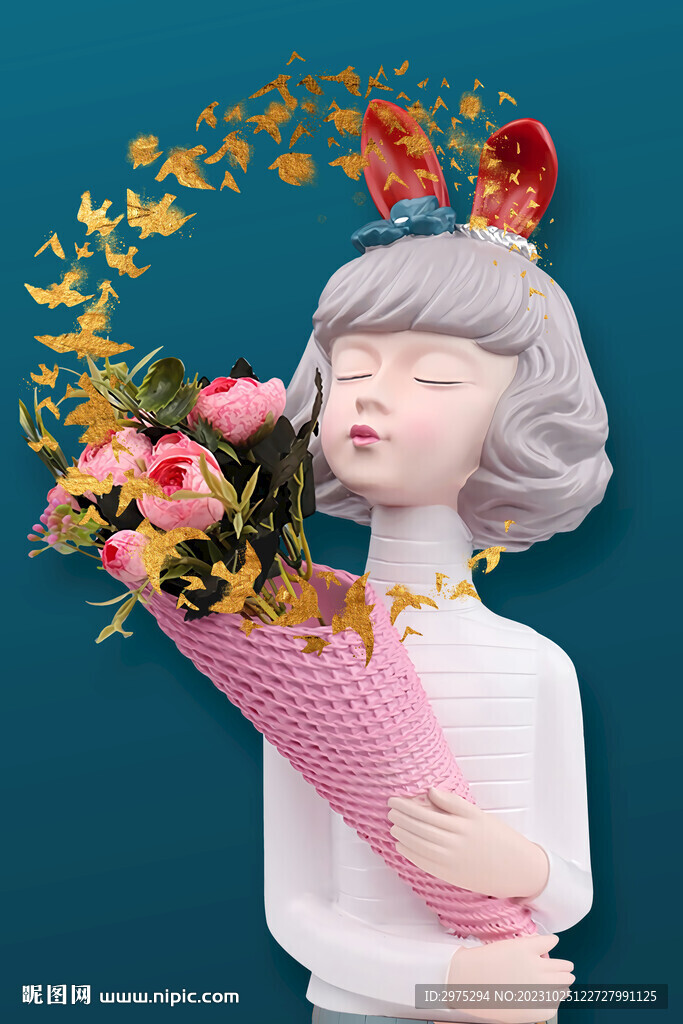 莫兰迪少女 卡通少女 美少女 