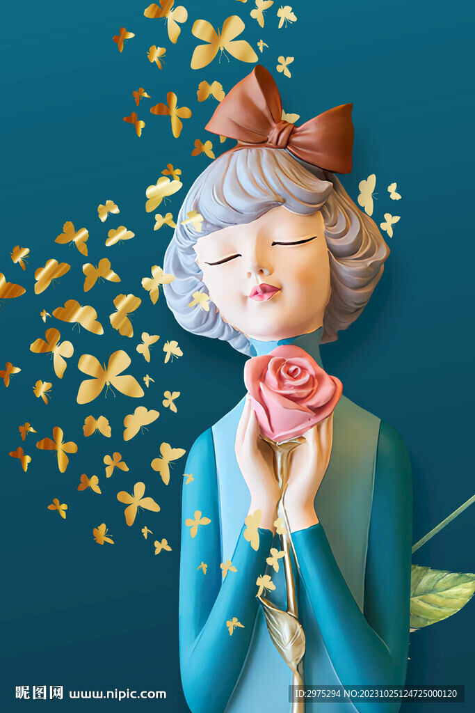 莫兰迪少女 卡通少女 美少女 