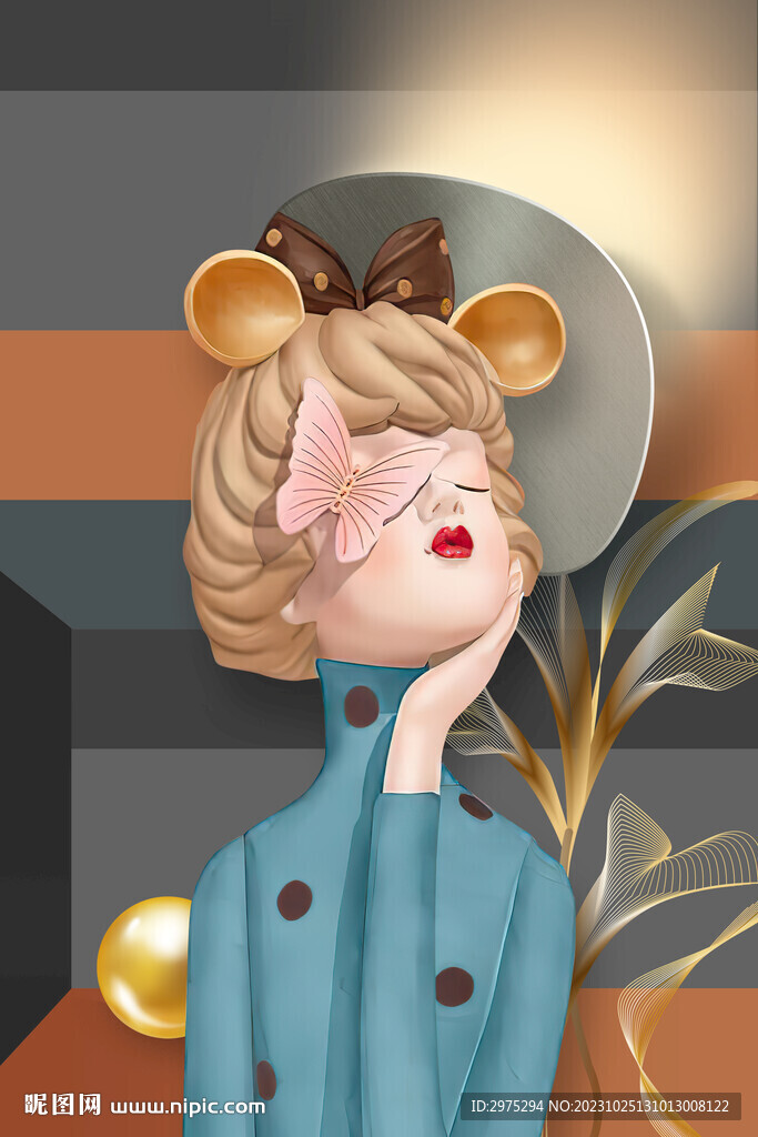 莫兰迪少女 卡通少女 美少女 