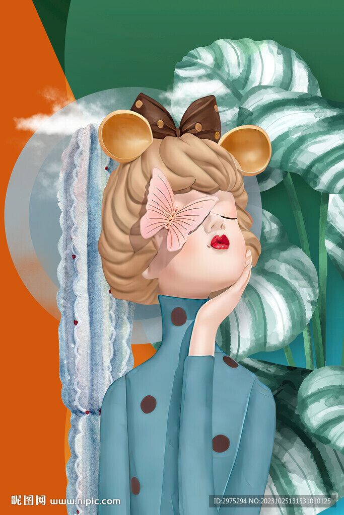 莫兰迪少女 卡通少女 美少女 