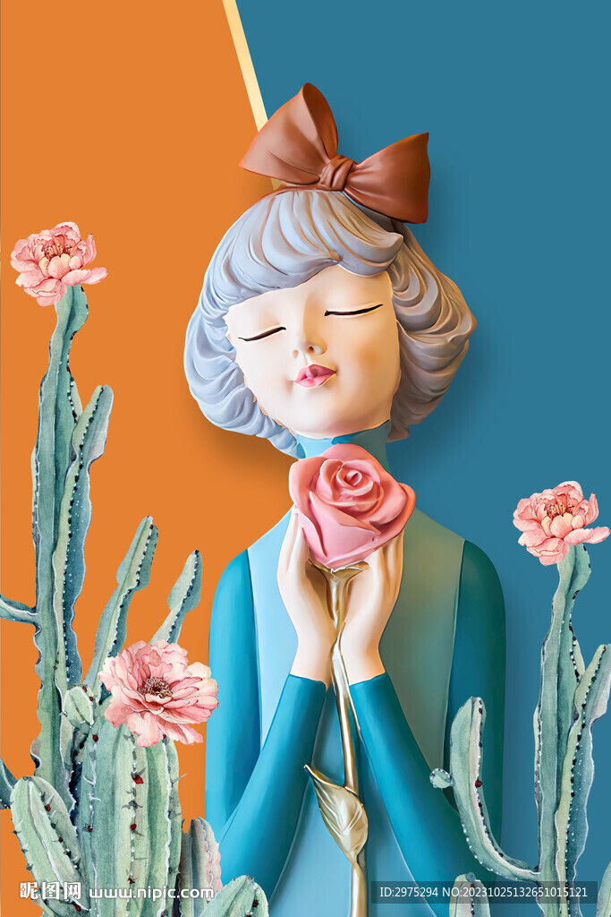 莫兰迪少女 卡通少女 美少女 