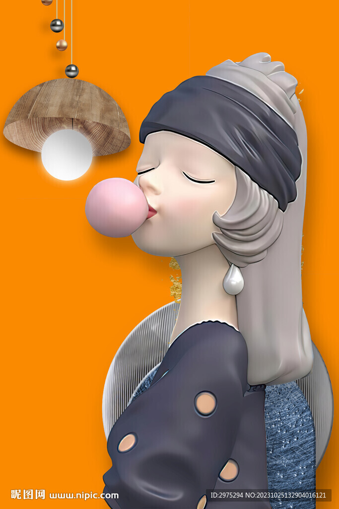 莫兰迪少女 卡通少女 美少女 