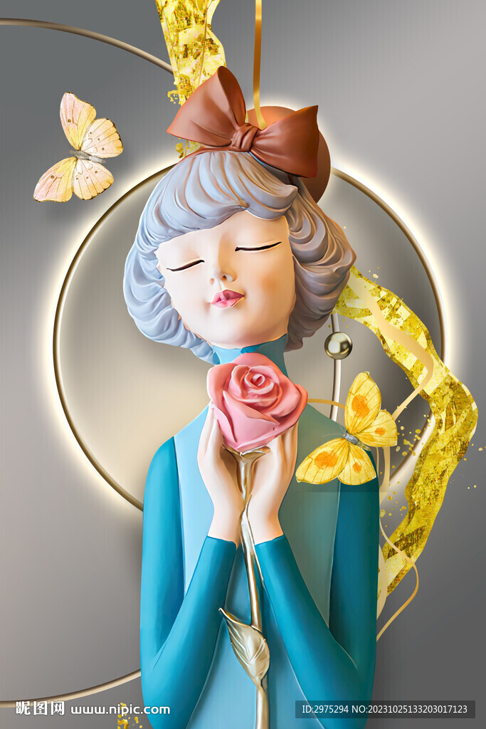 莫兰迪少女 卡通少女 美少女 