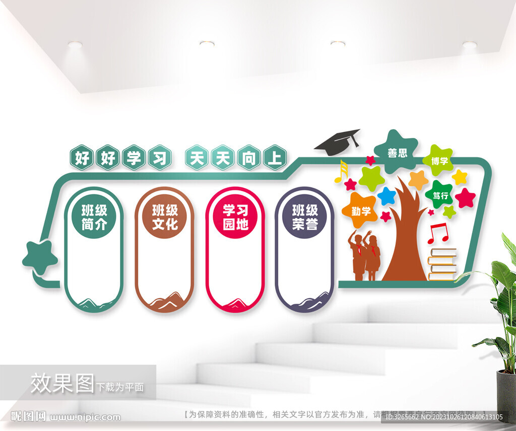 学校班级文化背景墙展板设计图片