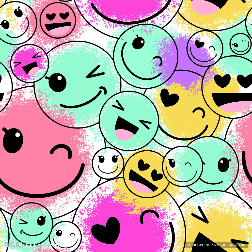 卡通笑脸扎染