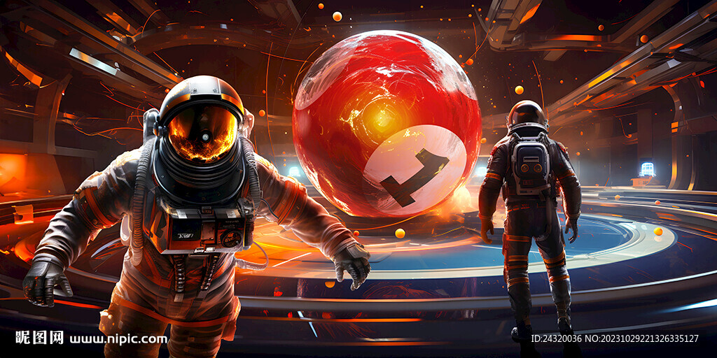 太空宇航员台球桌球壁画背景墙