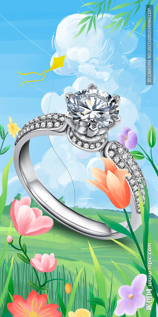 钻石戒指海报