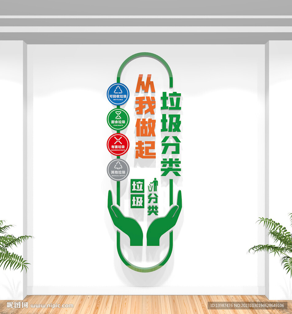 垃圾分类竖版文化墙