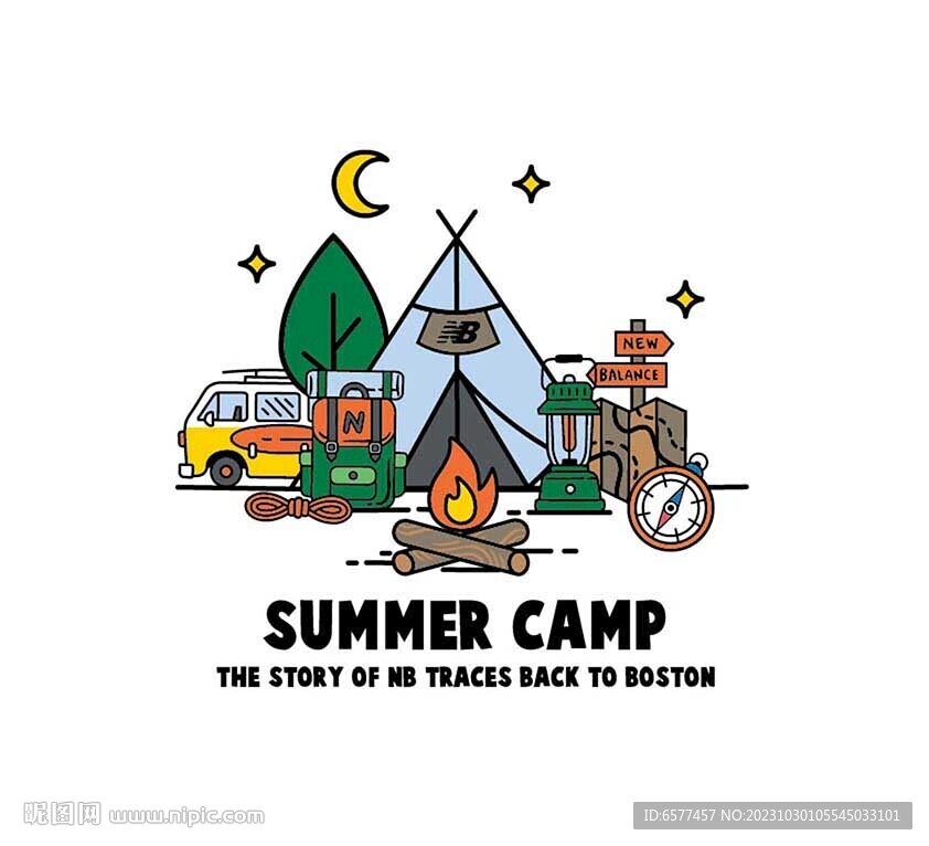 夏令营 插画
