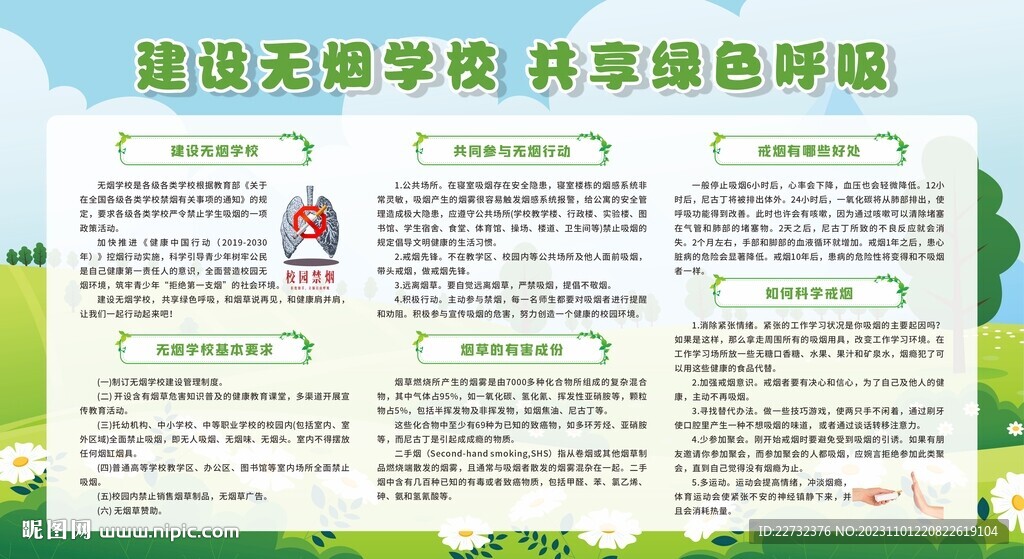 学校校园控烟健康教育宣传栏