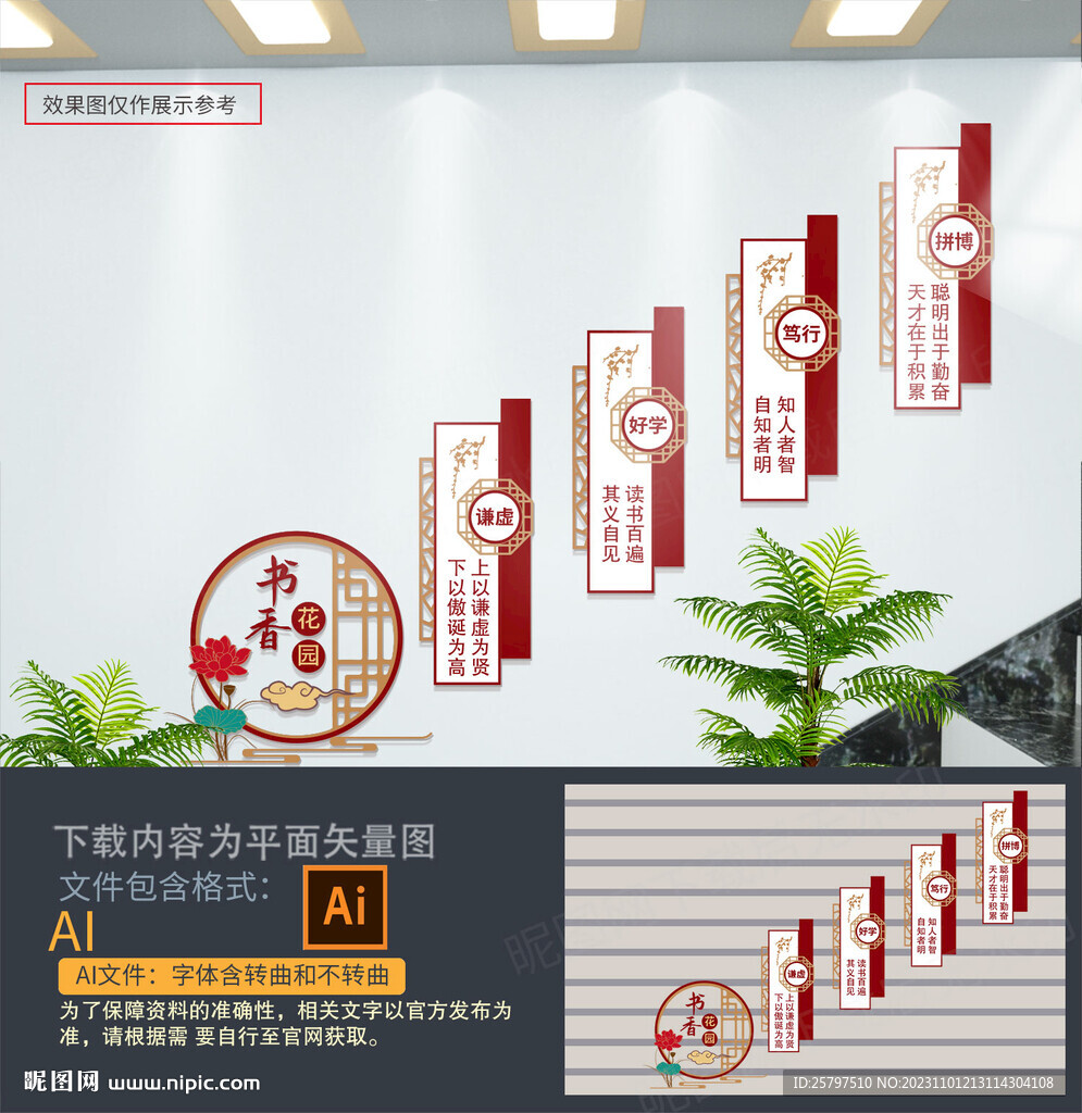 阅读读书楼梯文化墙