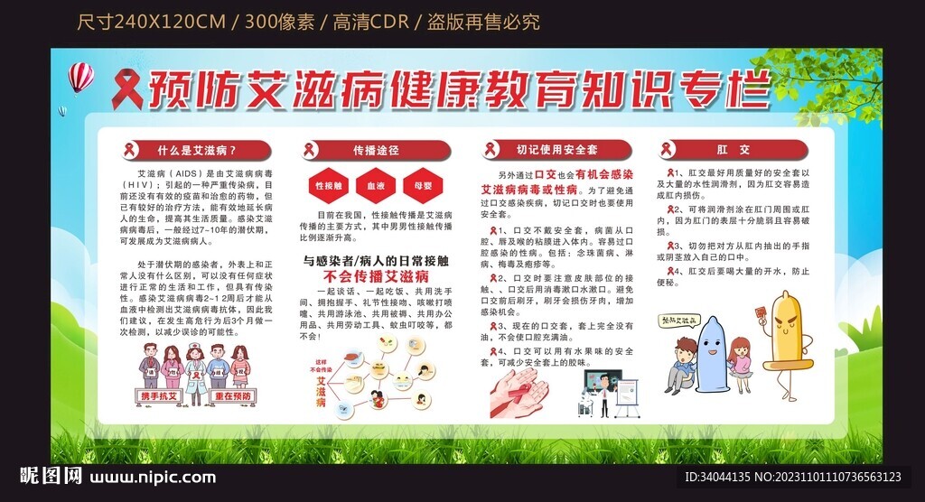 艾滋病防治宣传栏