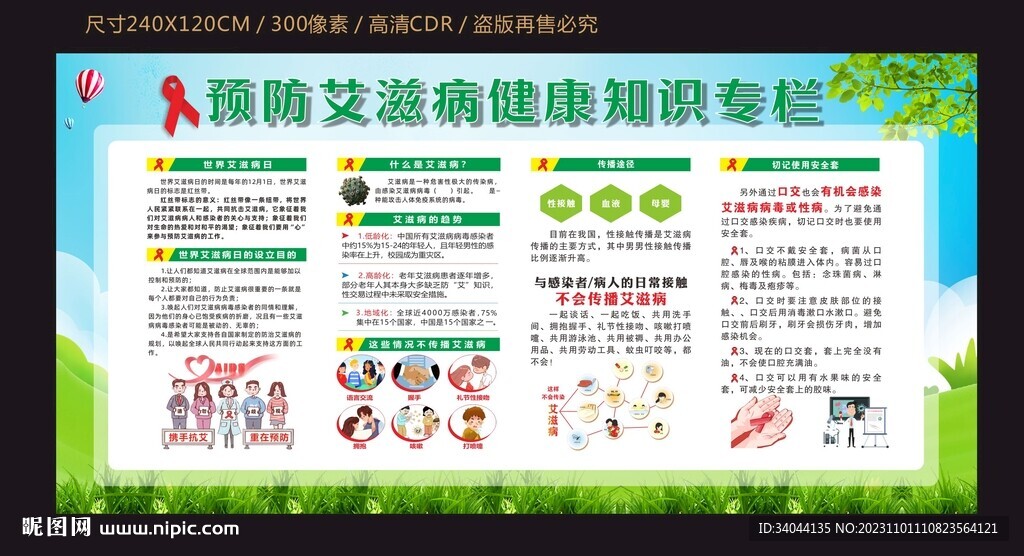 艾滋病防治宣传栏