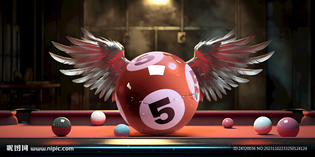 创意翅膀台球桌球壁画背景墙装饰