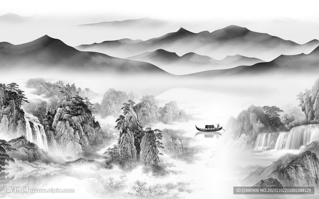 人气 最新灰色山水 TiF分层