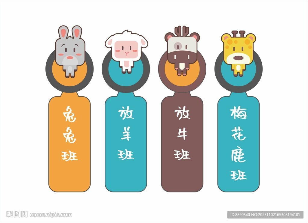 卡通动物导视牌指路牌索引牌门牌