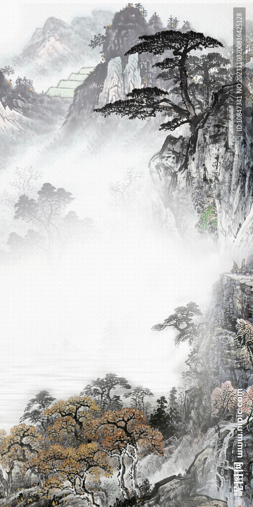 高清 简约中式玄关 TIF分层