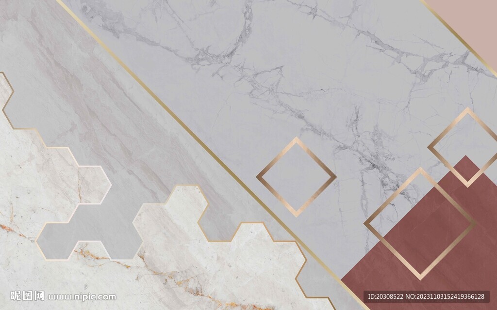 几何轻奢大理石背景墙