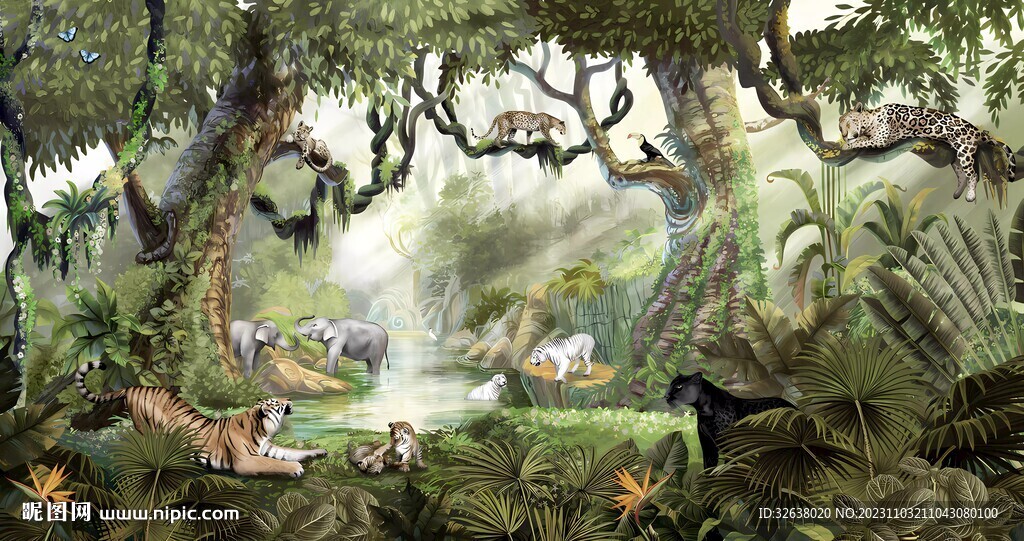 动物植物森林背景壁纸