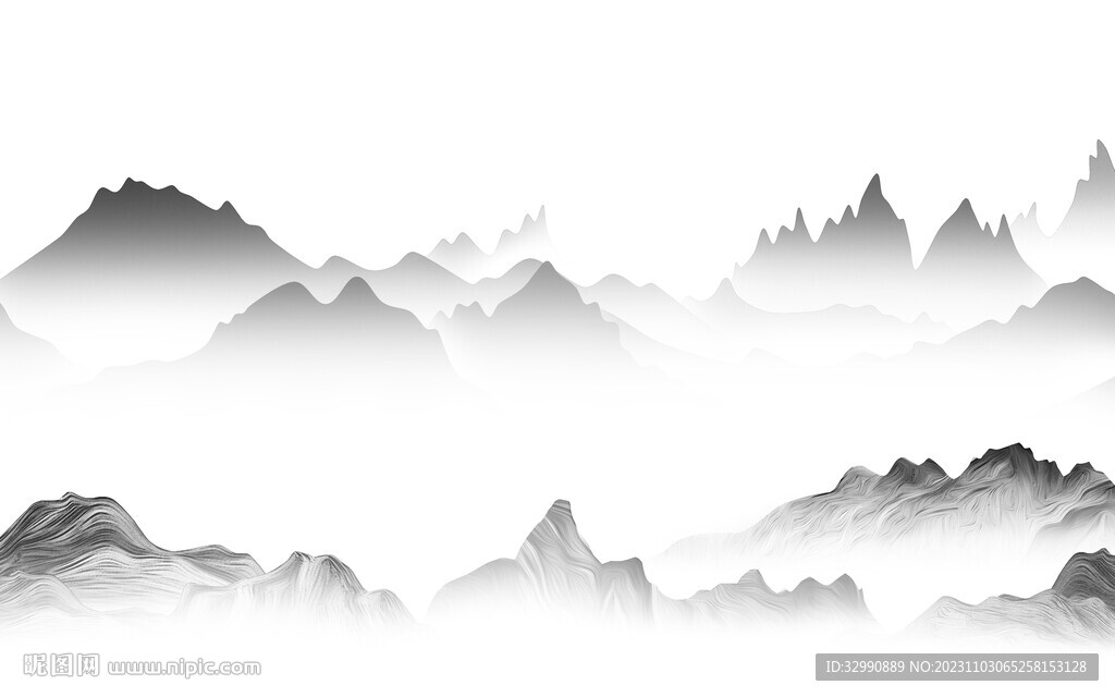 高雅 灰色山水背景 TIF分层