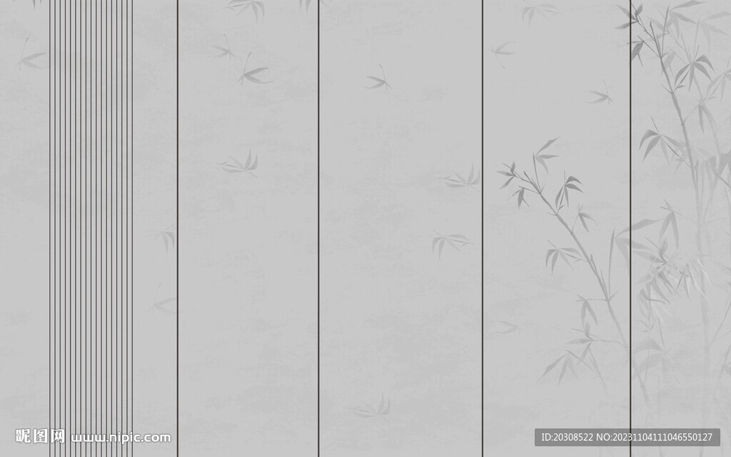 新中式竹报平安背景墙