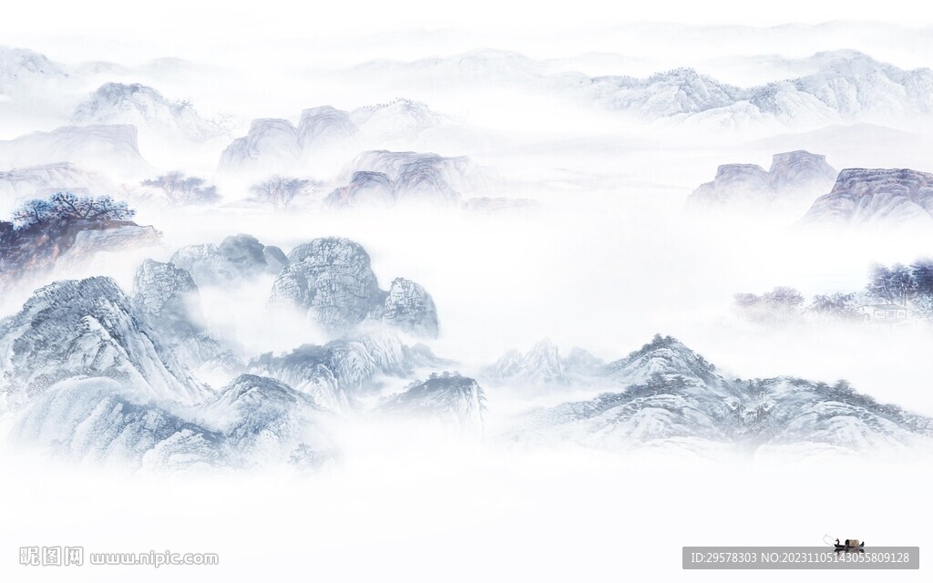 高雅 意境中式山水 TIF分层