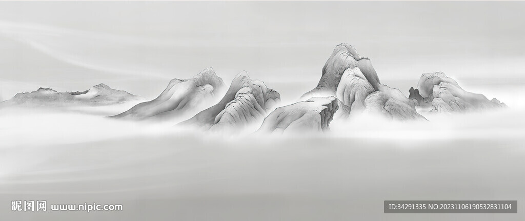 高清意境山水-背景墙壁画