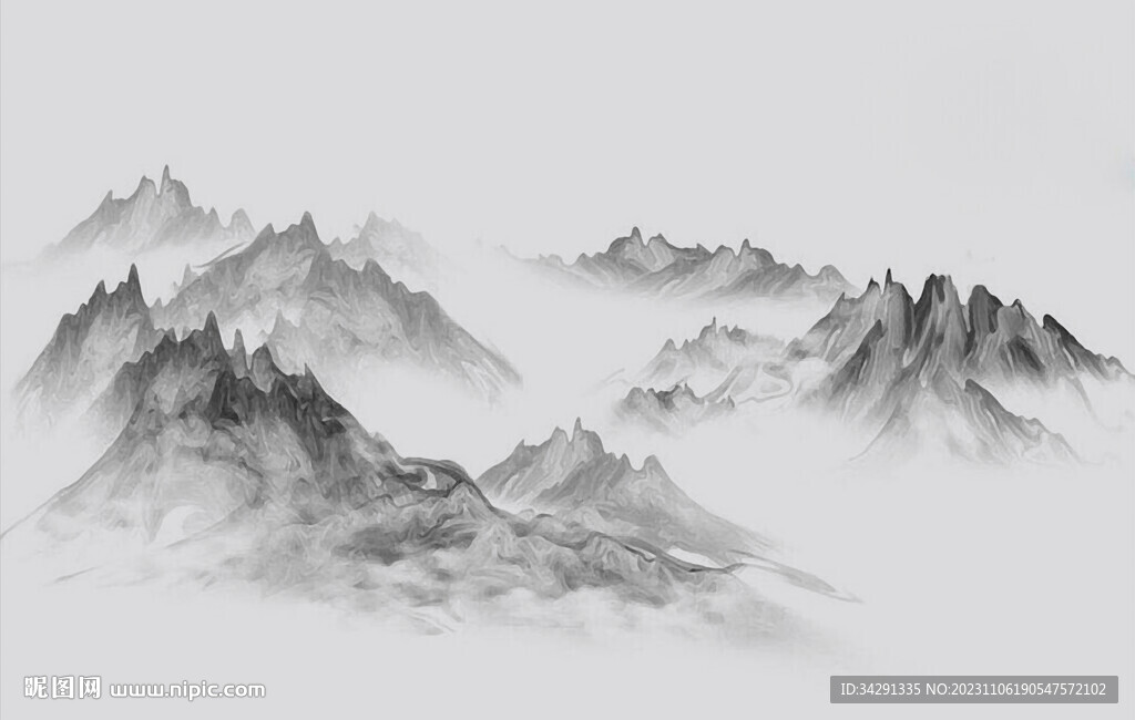 高清意境山水-背景墙壁画