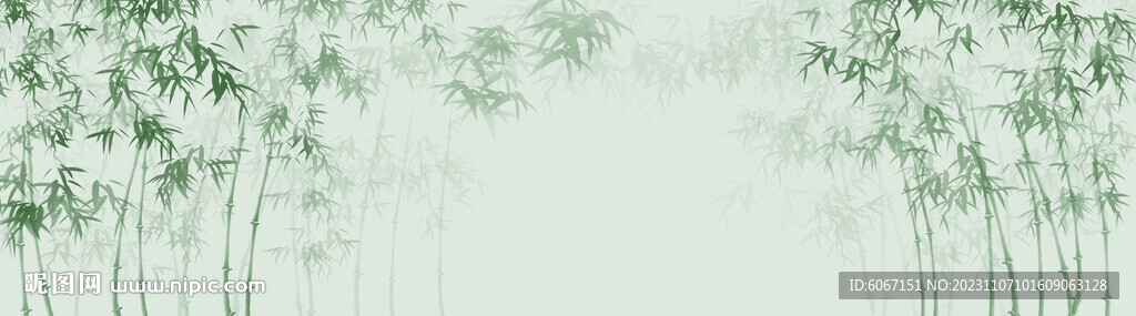 新中式水墨竹子背景墙