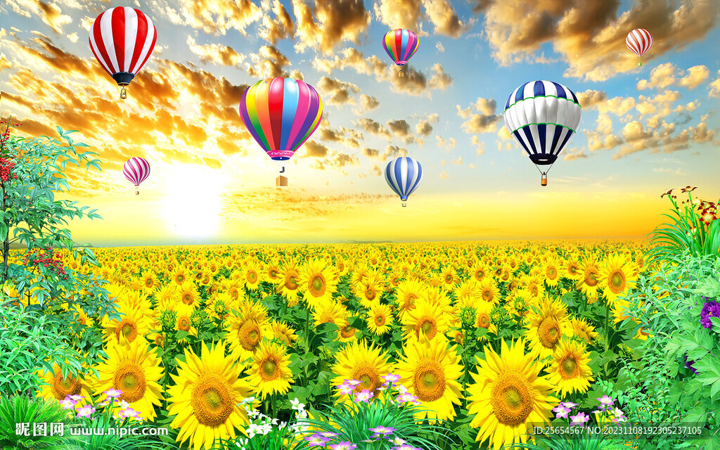 向日葵电视背景墙