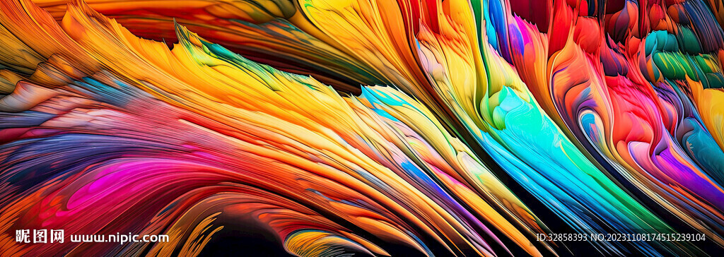 炫彩3d油彩渐变线条背景