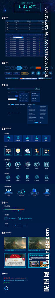 科技感可视化大屏设计规范组件