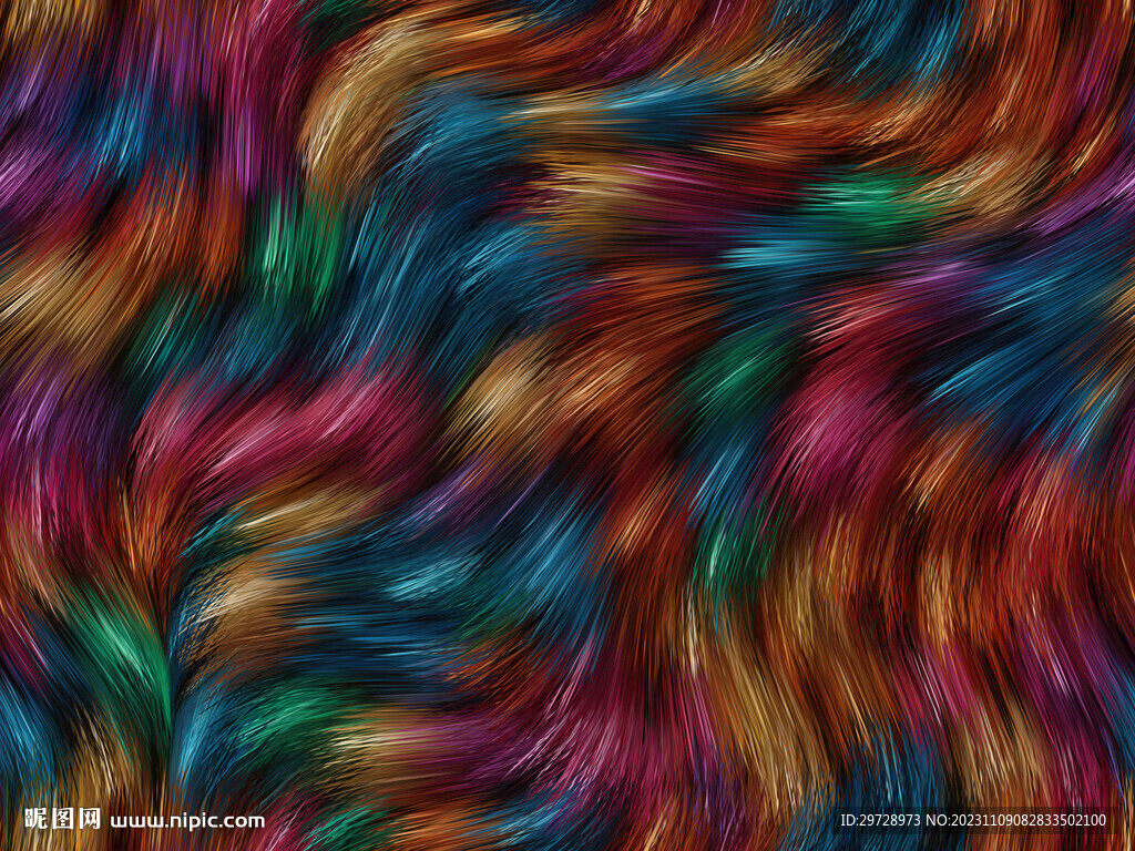 炫彩毛发线条艺术画