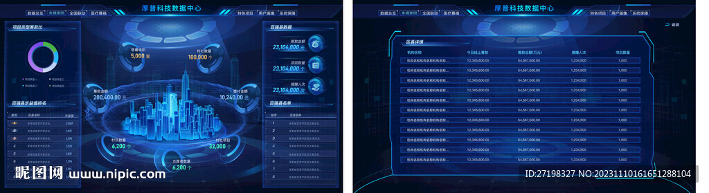 科技感大数据可视化智能界面首页