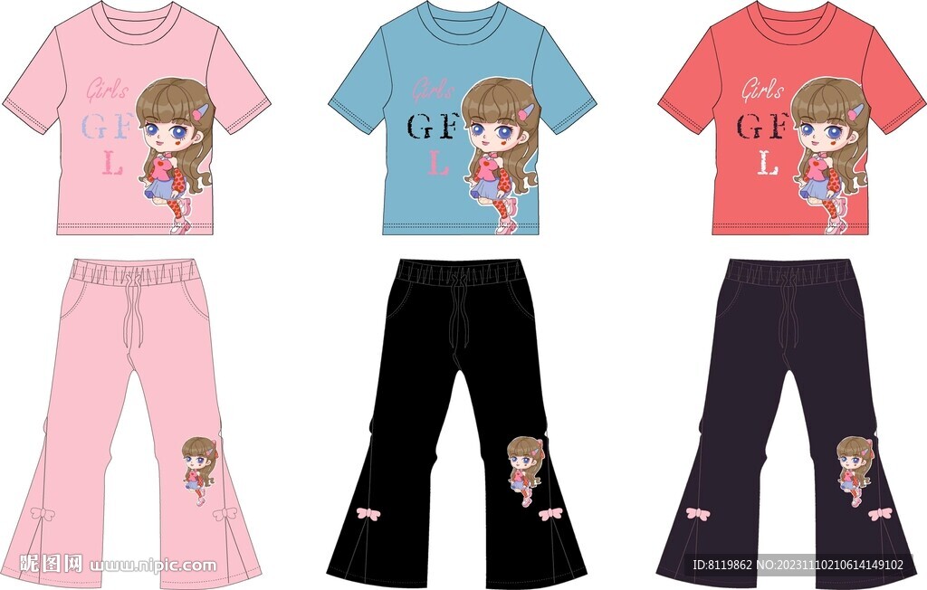 女套套装印花图案新款