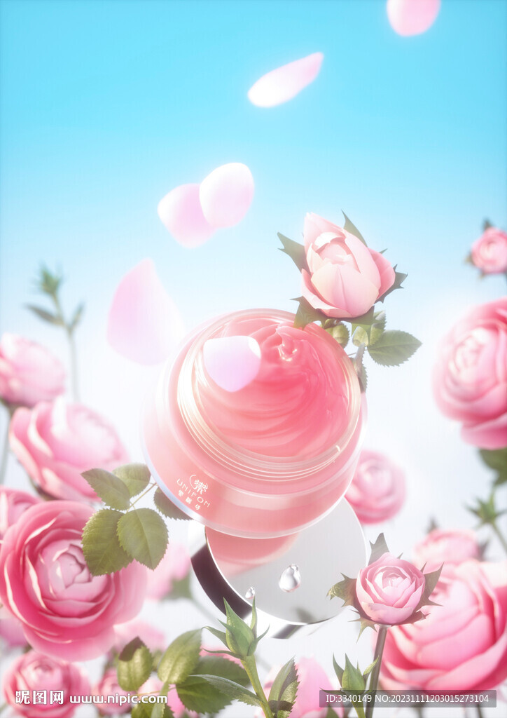 c4d场景鲜花面霜工程oc渲染