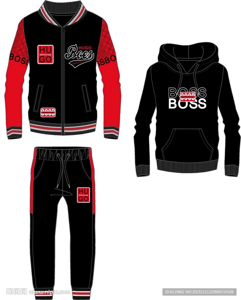 男童套装印花图案底纹