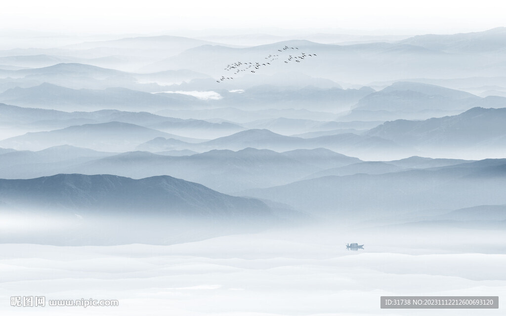 新中式山水墙画