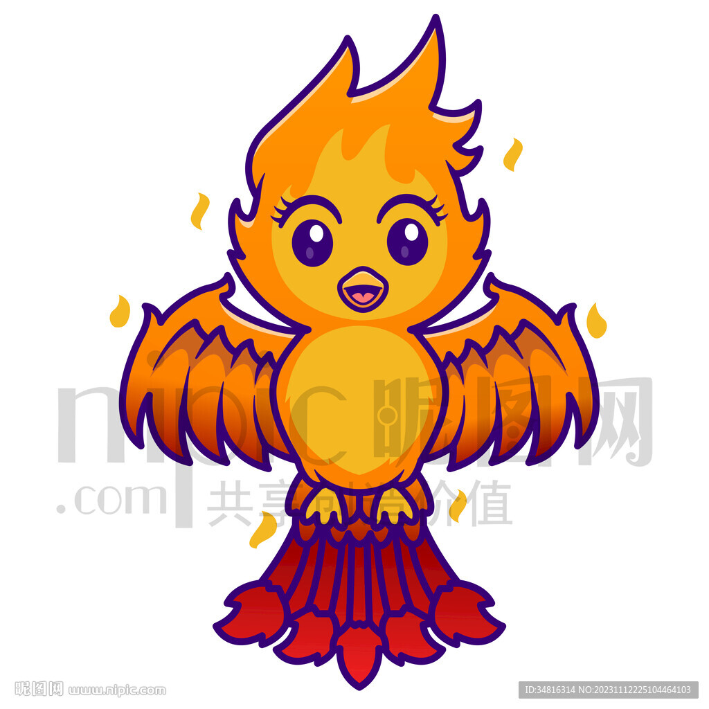 可爱卡通不死鸟火凤凰