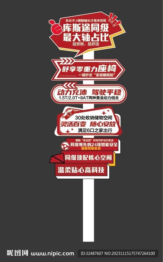 汽车卖点 亮点异型立牌