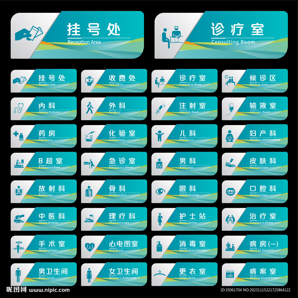 医院科室牌
