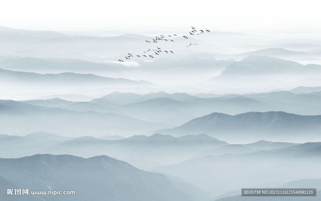 意境水墨山水图