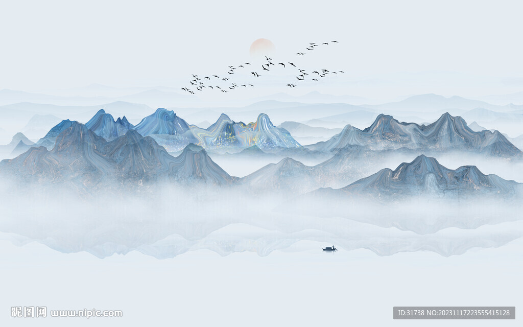 新中式山水墙画