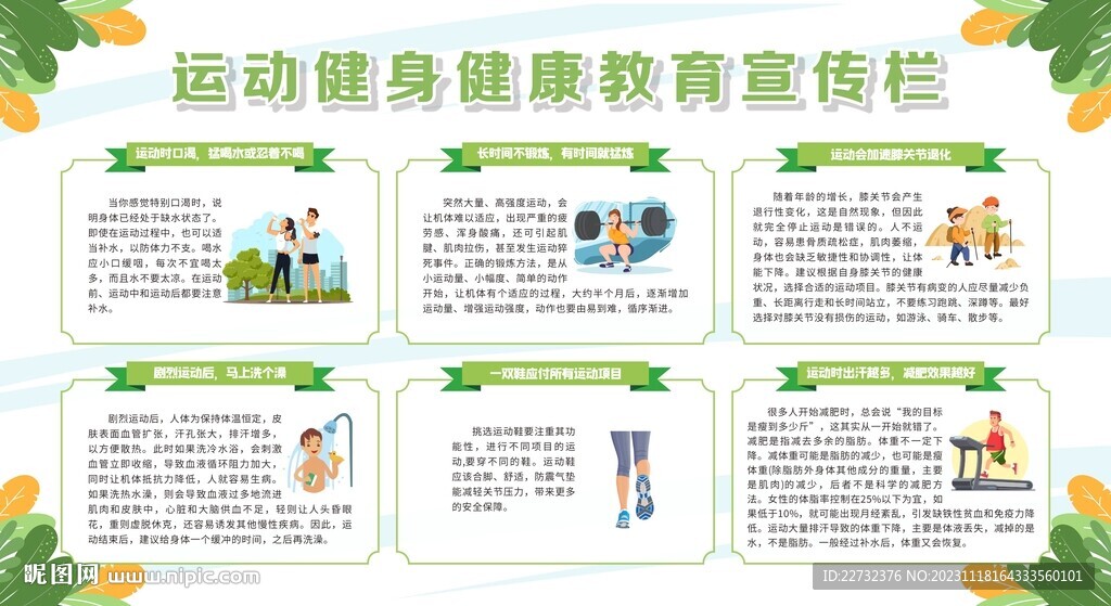 运动健身健康教育宣传栏