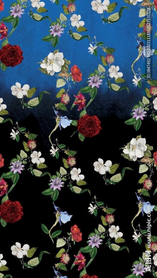 大牌定位花女装印花