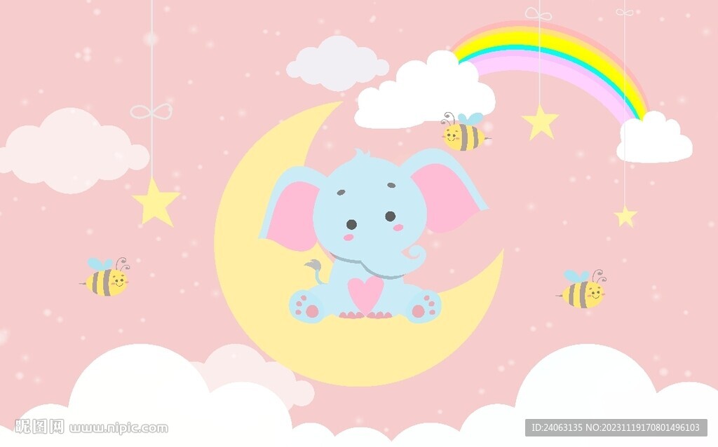 卡通儿童大象壁画