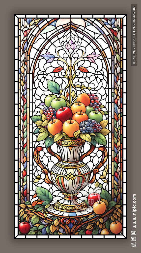 玄关蒂凡尼彩绘餐厅主题玻璃图案