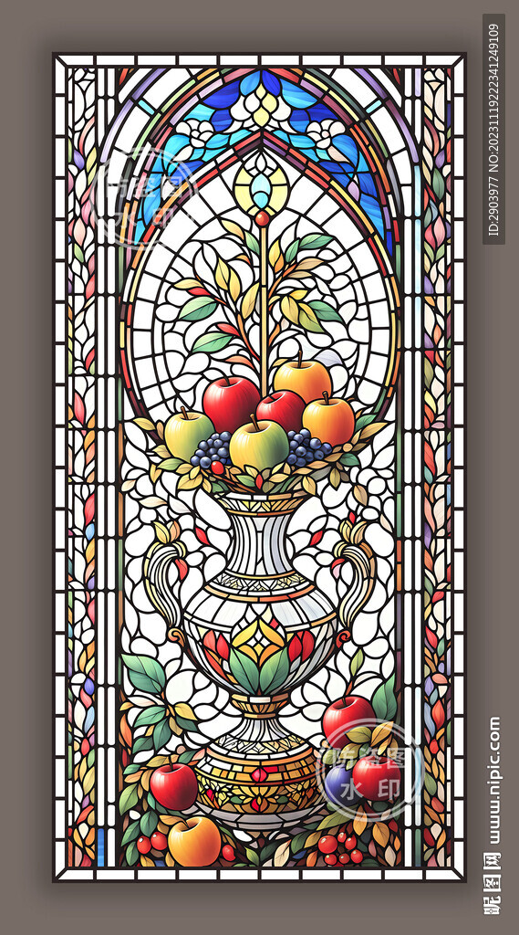 玄关蒂凡尼彩晶餐厅主题玻璃图案
